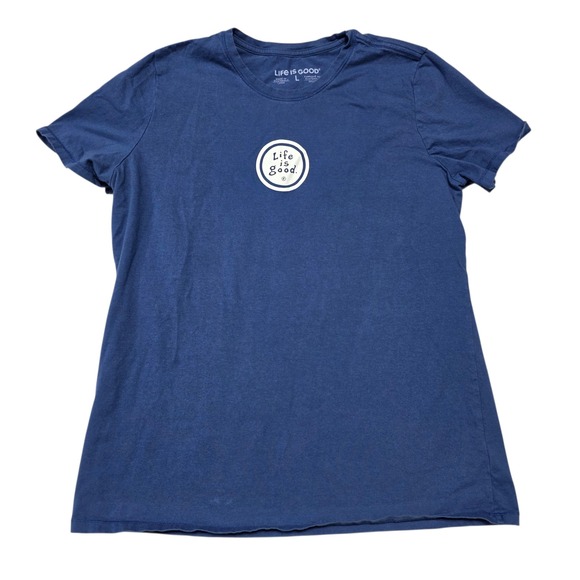 Life Is Good Women's Blue Crew Neck Short Sleeve Graphic T Shirt Size Large - Picture 7 of 7